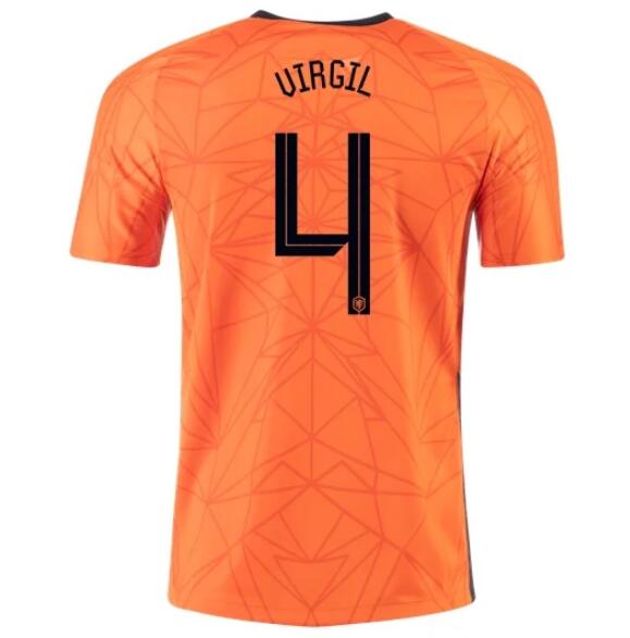 2020 EURO Netherlands Home Kit Soccer Jersey VIRGIL VAN DIJK 4